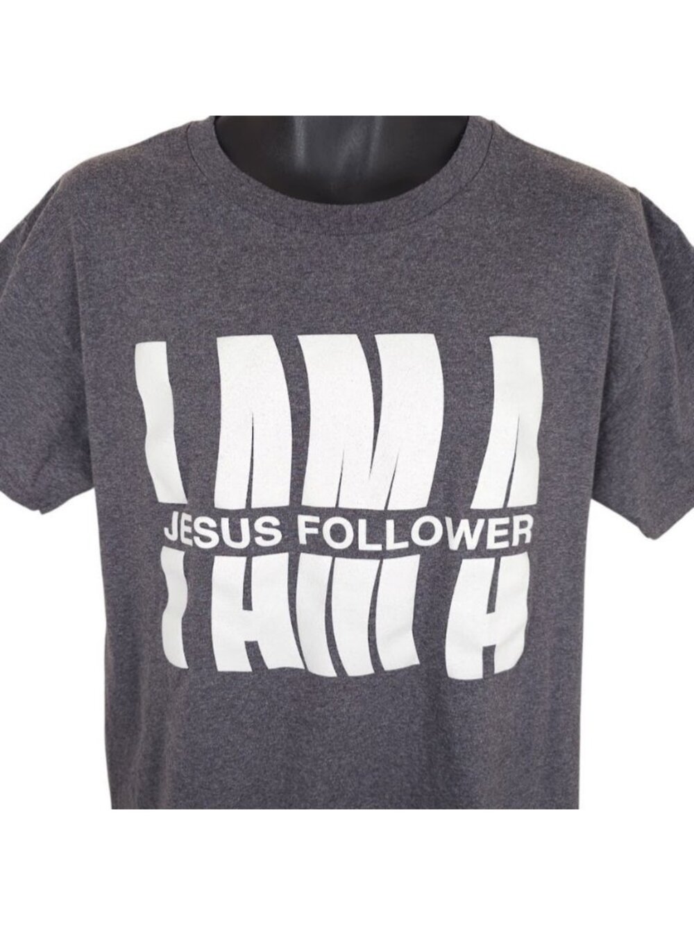 Christian T Shirt Mens Size Medium Gray I Am A Jesus Follower Hope Church